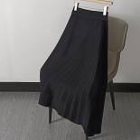 Black Asymmetric Skirt Winter  Winter Skirt Wool Long Design  Skirts Women Elastic  