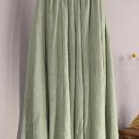 Women's Elegant 16 Color High Waist Elastic Waist Linen Pleated Long Skirts Ladies Slim Casual Skirt Saias New 2022 Summ