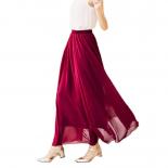 المرأة أنيقة عالية الخصر تنورة شيفون مرونة الخصر عادية طويلة تنانير طويلة Saias 80/90/100 سنتيمتر 22 اللون الصيف الخريف