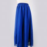 المرأة أنيقة عالية الخصر تنورة شيفون مرونة الخصر عادية طويلة تنانير طويلة Saias 80/90/100 سنتيمتر 22 اللون الصيف الخريف