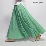 Long Skirts Womens Linen Skirt  Red Cotton Linen Maxi Skirts  Style Solid High  