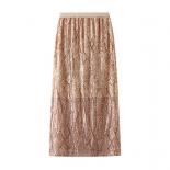 Vintage Shining Sequined Pencil Long Skirts For Women  Style High Waist Club Back Splits Bodycon Skirts 2023 Spring K239