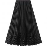 Luxury Design Ripple Shaped Hems Long Skirt For Women  Fashion High Waist Pleated Klein Blue Swing Skirts 2023 Summer K2