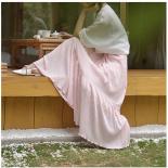 Women's Brief  Style Long Skirt Female Casual High Waist Cotton Linen Tangada Pleated Beach Skirts Saias  Spring Sk704  