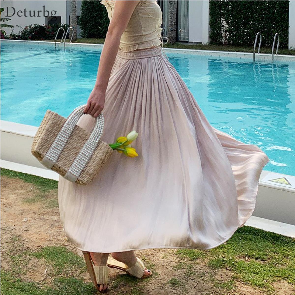 Shiny maxi skirt on sale