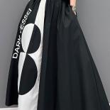 Qing Mo Fashion Leisure High Waist Black White Splicing Skirt Woman 2023 Summer The New Trendy Brand Large Size Skirt Lh