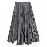 Qing Mo Pleated Oversized Skirt Women 2023 Summer New Thin Loose Fitting Fashionable Large Size Skirt Green Black Gray Z