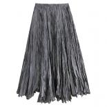 Qing Mo Pleated Oversized Skirt Women 2023 Summer New Thin Loose Fitting Fashionable Large Size Skirt Green Black Gray Z