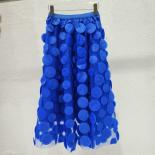 Qing Mo Small Design Mesh Stitching Three Dimensional Round Skirt Women 2023 Summer New Elastic Waist Mid Length Skirt Z