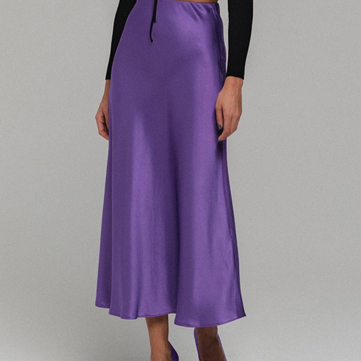 CelParagraph-Jupe Longue En Satin Pour Femme, élégante, Taille Haute, Soirée, Décontractée, Couleur Unie, Ligne A, Collection 2023 / Jupes