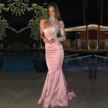 Unique Design One Sleeve Evening Dresses For Women 2023 Elegant High Neck Lace Mermaid Long Prom Party Gowns Robe De Soi