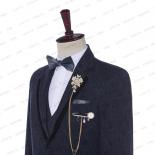 Floral Suit Men's Business Casual Formal Workwear Gentleman Party Prom Slim Tuxedo Groom Wedding Dress (jacket +vest+ Pa