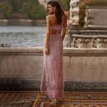  One Shoulder Sleeveless Evening Dress Beaded Sequin Shiny Bare Waist Side Slit Ankle Length Women Night Club Party Gown