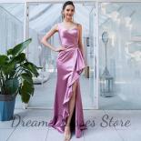 Modern Irregular Pleat Evening Dress High Slit Sleeveless Floor Length Ladies Wedding Party Guest Custom Classic Zipper 