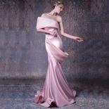 Chic One Off The Shoulder Evening Dress Elegant Pleat Mermaid فستان سهرة With Belt Open Back Zipper Gowns For W