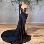 V Neck Lace One Shoulder Satin Prom Gowns 2023 Summer Floor Length Evening Dresses Zipper Back Charming Women's Dress Ve