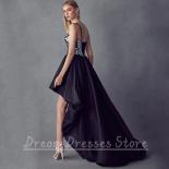 Chic Spaghetti Straps High/low Evening Dress Sweetheart Sleeveless With Diamond  Open Back Sweep Train Women Custom Gown