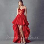 Chic Spaghetti Straps High/low Evening Dress Sweetheart Sleeveless With Diamond  Open Back Sweep Train Women Custom Gown