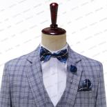 2023 New Style Classic Dark Blue Striped Mens Suits Slim Fit Business Blazer Single Breasted Wedding Groom Tuxedos 2 Pie