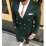 Slim Fit Double Breasted Men Suits For Wedding Prom 2 Piece Custom Groom Tuxedos Male Fashion Costumes Set Jacket With P