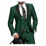 Dark Gray Skinny Custom Made Men Suits For Wedding Peak Lapel Groomsmen Best Man Tuxedo 3 Piece Suit Set（jacket+vest+p
