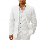 Mens Linen Summer Casual Jacket  Linen Jacket Suit 3 Pieces  3 Piece Summer Men  