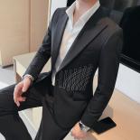 Luxury Men's Suit Jacket, Single Breasted With Notched Lapel, Dinner Party Tuxedo, Double Vented, Sophisticated And Eleg