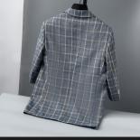 Men's Casual Plaid Blazer,short Sleeved Slim Fit Suit Jacket,stylish Single Breasted Design,mens Blazer Jacket,blazer Ma