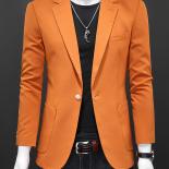 Four Seasons 2023 New Arrival Orange Blazers For Men Slim Fit Groom Wedding Suit Jacket Classic Mens Blazers Casual Size
