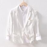 Stylish Retro Linen Blazer For Men: Casual Business Formal Wear, Youthful And Loose Suit Jacket 70% Linen, 30% Cotton 4 