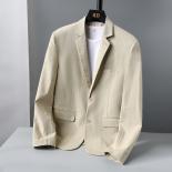 Plus Sizes M 6xl, Men's Linen Casual Blazer ,slim Fit Suit Jacket,suitable For Spring And Autumn, Polyester Lining