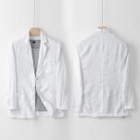 Men's British Style Linen Suit Jacket   Casual, Loose Fit Blazer In Natural Linen With 4 Color Options  Broad Shoulder E