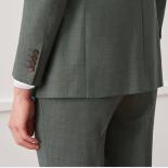 (Lujo genuino) nuevo traje italiano informal ajustado vestido de novia traje de novio gris verde, vestido de senador