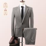 Blazer&pants Set,men's Slim Fit Casual Striped Men's Suit ,traje Caballero Hombre Vestir , Costume Mariage Homme