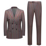 (customized Sizes) Gray Doublebreasted Striped Gentleman Suit Highend Tailored Elegance 3 Styles,fits Big And Tall Mens 