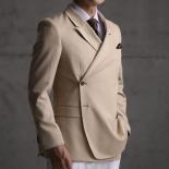 Original Design Apricot Twopiece Suits For Men For Formal Occasions,weddings Elegant Blazers Evening Dress(customized Si