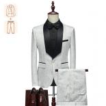Sizes M 6xl, Sophisticated Men's Wedding Dress Three Piece Set: Jacquard Fabric, Ideal For Host/mc/best Man,shawl Collar