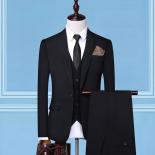 (Blazer + Pantalones + chaleco) 2023 nuevos trajes para hombres 2 uds/3 uds conjunto de hombres de negocios Casual boda fiesta h
