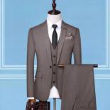 (Blazer + Pantalones + chaleco) 2023 nuevos trajes para hombres 2 uds/3 uds conjunto de hombres de negocios Casual boda fiesta h