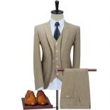 2023 Men's Three Piece Suit Set, High End Coat, Trousers, And Waistcoat, Fashionable Business Formal Wear, Perfect For W