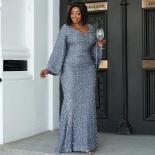 Luxury Sequin Plus Size Evening Party Dresses 2023 Fashion Dashiki African Clothes Wedding Long Mother Gowns Mermaid ف