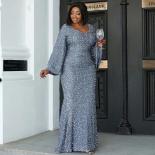 Luxury Sequin Plus Size Evening Party Dresses 2023 Fashion Dashiki African Clothes Wedding Long Mother Gowns Mermaid ف