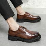 New Green Derby Shoes For Men Round Toe Lace Up Black Brown Fashion Men Dress Shoes Free Shipping Size 38 44