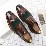 New Block Men Shoes Lace Up Low Heel Oxford Shoes Mixed Colors Business Handmade Formal Shoes For Men Size 38 48 Free Sh