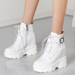 White Black Platform Boots  White Boots High Heels Wedges  Black White Lace Boots  Women's Boots  