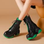 Botas Chelsea de plataforma gruesa de colores mezclados a la moda de diseñador, botas de media pantorrilla, calzado informal par