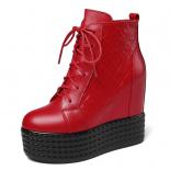 Ankle Boots Women Platform Red  Red Ankle Boots Platform Heel  Boots Women Red Wedge  Women's Boots  