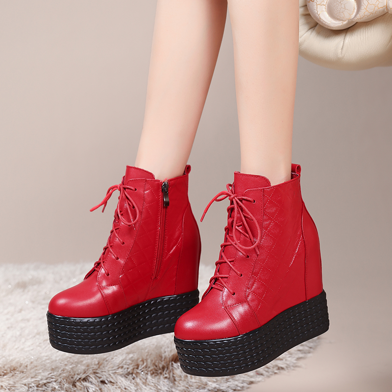 Botines rojos on sale plataforma