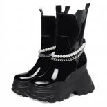אופנה חדשה מגפונים שמנמנים נעלי עקב נשים פלטפורמה שחור לבן פאנק גותי נעלי נשים e000