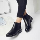 Botas Chelsea De lujo De estilo británico para Mujer, Zapatos De cuero Natural, botines con plataforma y punta estrecha, Zapatos